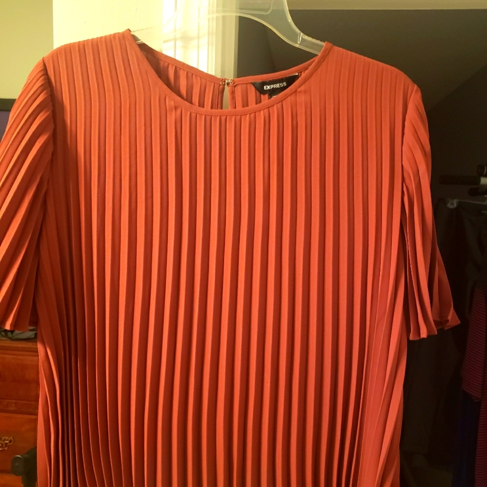 Express, blouse top, Small, Rust, Burnt Orange